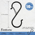 ADIIL 10 Pcs S Hooks for Hanging with Safety Buckle, Heavy Duty Metal S Shaped Closet Hooks for Hanging Plants, Kitchen Utensils, Jeans, Bags, Pot...