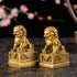 BRABUD 2.8in(H) Fengshui Brass Pair of Fu Foo Dogs Guardian Lion Statues Housewarming Congratulatory to Ward Off Evil Energy ZD099 Gold...