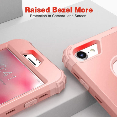 IDweel for iPhone 8 Case with Tempered Glass Screen Protector, for iPhone 7 Case, 3 in 1 Shockproof Slim Hybrid Heavy Duty Hard PC Cover Soft Sili...