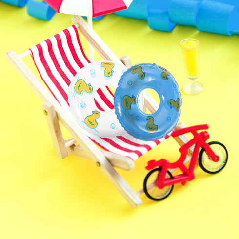 Mini Swimming Ring: Cute Duck Decorative Dollhouse Accessories Photo Props for Summer Sport Theme Decor 3.34in5pcs...