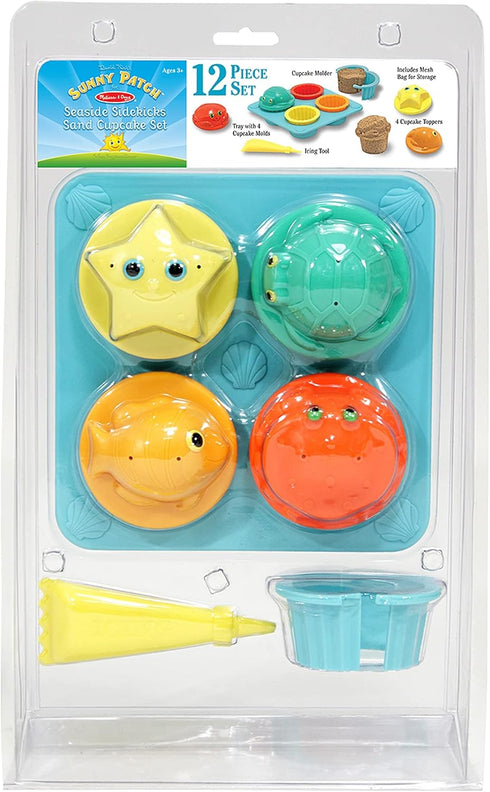 Melissa & Doug Sunny Patch Seaside Sidekicks Sand Cupcake Play Set - Toddler Beach Toys, Outdoor Toys For Sandbox, Sand Toys For Toddlers And Kids...