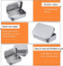 3 Pack 3.75 by 2.45 by 0.8 Inch Silver Metal Rectangular Empty Hinged Tins Box Containers with Lids Mini Portable Box Small Storage Kit, Home Orga...