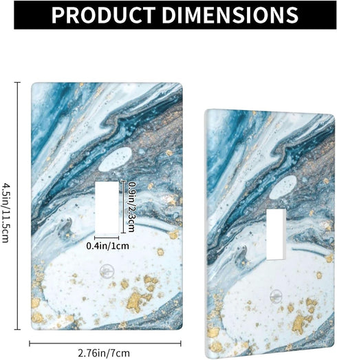 Blue Marble Light Switch Cover 1 Gang Wall Plate Single Toggle Switch Plate Covers, Abstract Decorative Light Switch Plates for Office Home, 4.50 ...