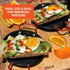 IMUSA USA 6" Carbon Steel Coated Nonstick Paella Pan Handles, Black, Red Hanldes...