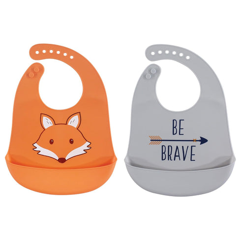 Hudson Baby Unisex Baby Silicone Bibs, Fox, One Size...