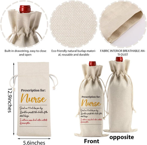 Funny Nurses Gifts for Women Wine Bag, Cool Gifts for Nurses, Nurses Day Wine Bag, Nurse Practitioner Gifts for Women, Nurses Retirement Appreciat...