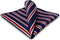 S&W SHLAX&WING Striped Pocket Square for Mens Suit Jacket Blue and Red...