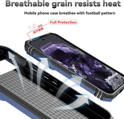 for Google Pixel 8A Case with Camera Lens Cover HD Screen Protector, Dual Layer Military-Grade Drop Tested Magnetic Ring Holder Kickstand Protecti...