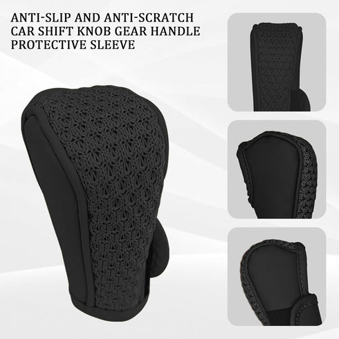 Car Gear Shifting Knob Cover, Breathable and Anti-Slip Automatic Shift Knob Handle Protective Cover, Universal Auto Interior Accessories for Cars,...