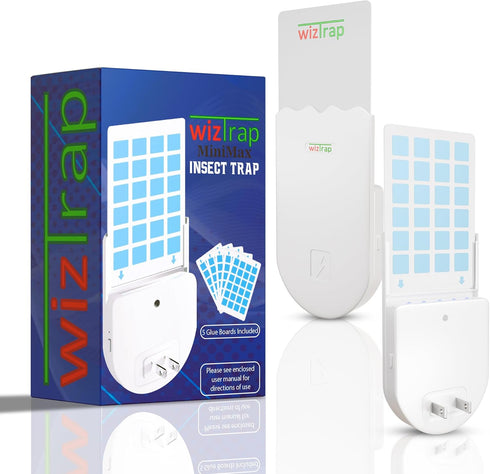 MiniMax Plug in Fruit Fly Traps for Indoors! A Flying Insect Trap with UV LED Bulbs & 5 Glue Board Refills! Gnat Trap used as a Fruit Fly Killer, ...