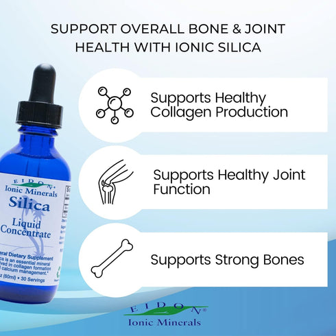 Eidon Ionic Minerals Liquid Silica Mineral Concentrate - Silica Supplement for Hair, Skin and Nails, Supports Collagen Production, Joint and Bone ...