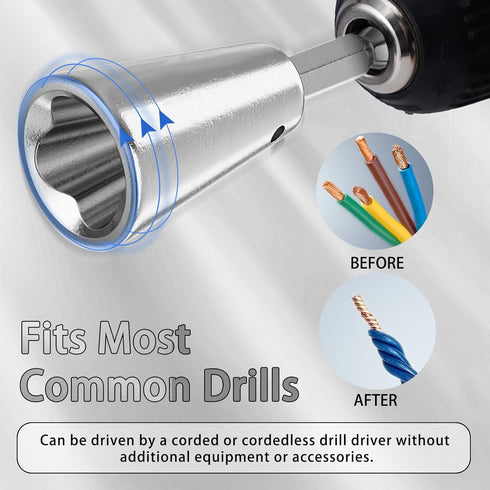 Wire Stripper for Drill, Wire Stripping and Twisting Tool, Upgrade Electric Wire Stripper Tool Drill Wire Stripper Wire Twister Portable Quickly W...