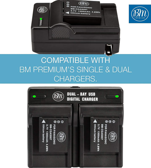 Replacement CGA-S007 Battery for Panasonic Lumix DMC-TZ1 DMC-TZ2 DMC-TZ3 DMC-TZ4 DMC-TZ5 DMC-TZ11 DMC-TZ15 DMC-TZ50 Digital Camera + More!!...