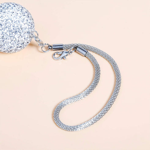 Bling Rear View Mirror Accessories for Women, Lucky Car Interior Rearview Crystal Decor Charm, Rhinestone Ball Ornament Sun Catcher Pendant...