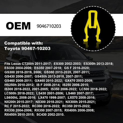 30pcs Plastic Nylon Speaker Cover Clip Switch Bezel Clip Compatible With Toyota Lexus 9046710203......