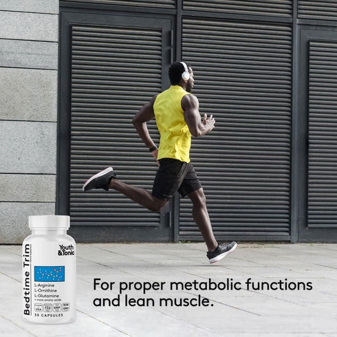 Youth & Tonic PM Bedtime Trim Amino Acids Supplement Pills for Men and Women | 30 Capsules to Support Metabolism and Defined Lean Muscles During N...