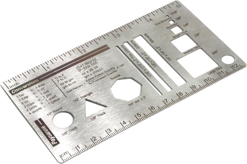 Culinary Ruler Stainless Streel Mini Cutting Reference Template Cooking Measurement for Food Essential Kitchen Tool with Weight Temperature Baking...