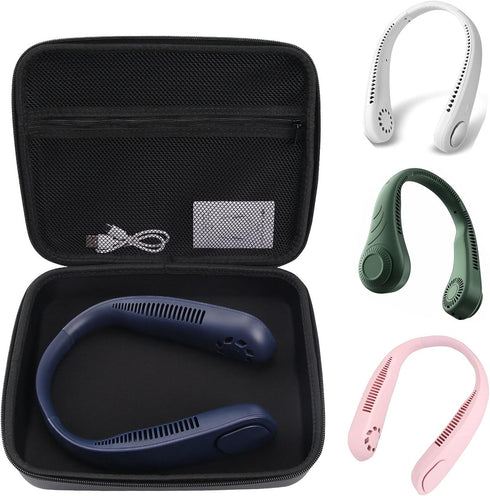 maitexi Hand Free Personal Fan Case for Rechargeable Neck Fans?Neck Hanging Fan Travel Case? USB Rechargeable Personal Fan Storage Box?Case Only?...