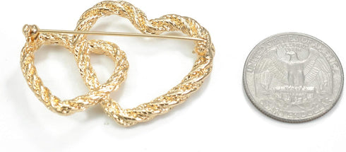Gyn&Joy Gold Tone Fashion Double Heart Scarf Brooch Pin for Women...