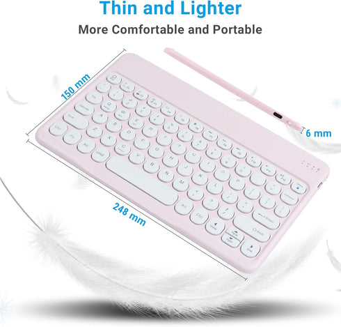 Bluetooth Keyboard and Mouse Combo Travel Rechargeable Ultra-Slim Mouse Keyboard Combo Wireless Portable Compact Keyboard and Mouse Set for Tablet...