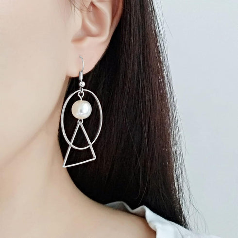 100Pcs Earring Beading Hoops for Jewelry Making,50Pcs Round Earrings Findings Hoops 50Pcs Triangle Earring Beading Hoops for DIY Craft Jewelry Mak...