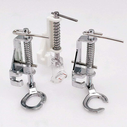 3Pcs Metal Open Toe Presser Foot Free Motion Quilting Embroidery Presser Foot fits for Most Low Shank Snap-On Singer, Brother, Babylock, Euro-Pro,...