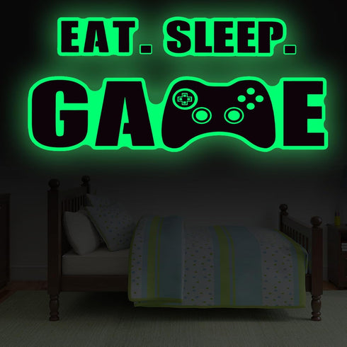 Eat Sleep Game Wall Decal Gamer Boy Wall Stickers Video Game Decor Gaming Controller Decals for Boys Room Kids Bedroom Home Playroom Decor(23.6 x ...
