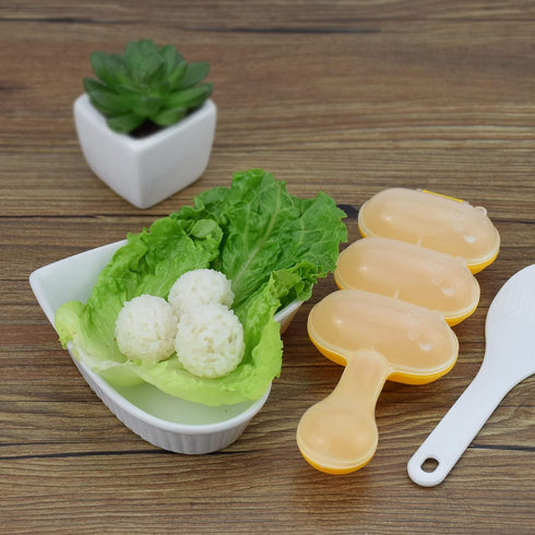 Rice Ball Mold,Rice Ball Shaker, Ball Shaped Kitchen Tools DIY Lunch, Maker Mould Food Decor for Kids, Mold With a Mini Rice Scoop?yellow?…...