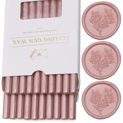 Rose Gold Wax Seal Sticks 20pcs, Andotopee Glue Gun Wax Seal Sticks for Wax Seal Stamp, Premium Sealing Wax for Envelope Letter Seal Wedding Invat...