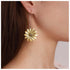 Boho Sunflower Dangle Earrings Sunflower Hoop Earrings Gold Floral Flower Earrings Vintage 3D Flower Drop Earrings Jewelry for Women and Girls...