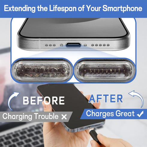 iPhone Cleaning Kit CleaniKu Phone Cleaner - iPhone Charging Port Cleaning Tool, Multi-Tool Phone Repair Restore with Speaker Cover, USB C Cleanin...