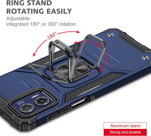 Asuwish Phone Case for Motorola Moto G73 5G with Tempered Glass Screen Protector Cover and Ring Holder Stand Slim Hybrid Protective Mobile Kicksta...