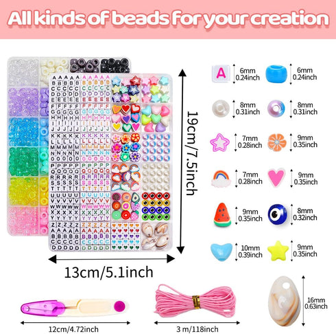 IOOLEEM Pony Beads, Bracelet Making Kit, Pony Beads Kit, Friendship Bracelet Making Kit, Hair Beads, Kandi Pony Beads, Beads for Jewelry Making....