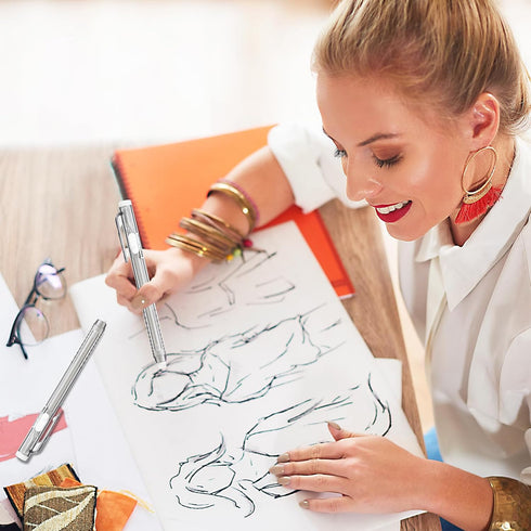 2Pcs Retractable Mechanical Eraser Pen with 10Pcs Replacement Eraser Refills Mechanical Pencil Eraser for Artists Drawing Drafting Painting for Sc...