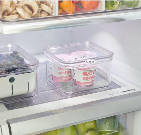 iDesign Crisp Plastic Refrigerator and Pantry Bin, Modular Stacking Food Storage Box for Freezer, Fridge, Office, Cabinet, Bathroom, BPA Free, 6.3...