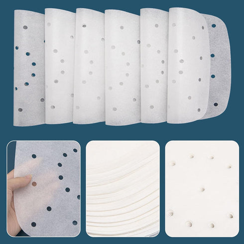 200pcs Air Fryer Parchment Paper Disposable Liner 8.5inch, Premium Perforated for Air Fryer, Streamer, Pans, No Burn, Easy Cleanup...