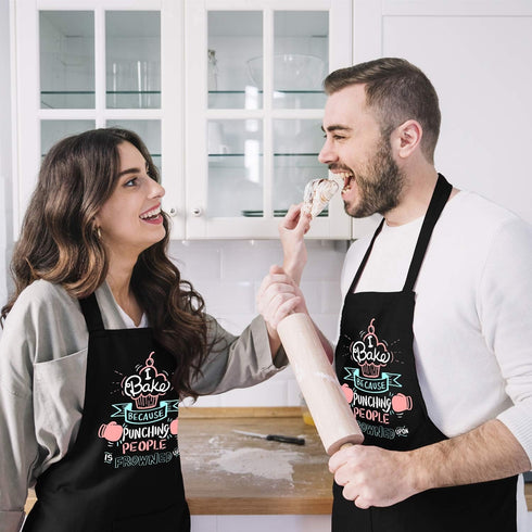 Funny Baking Aprons for Women Men, Cute Baking Gifts for Bakers, Kitchen Cooking Aprons with 2 Pockets - Birthday Housewarming Gifts for Wife Mom ...
