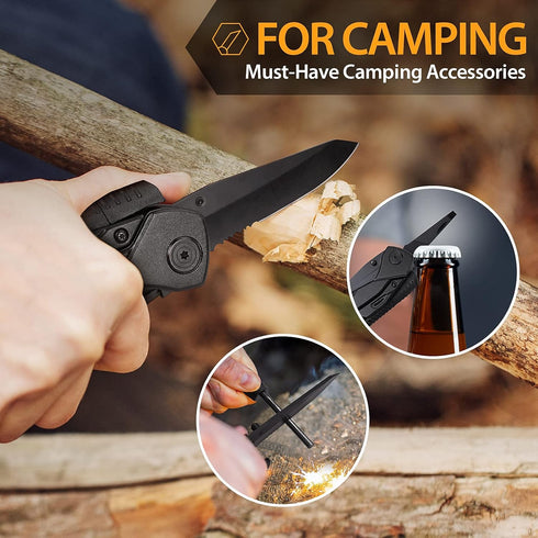 Christmas Stocking Stuffers for Men Dad Adults Gifts 16 In 1 Pocket Multitool Knife Plier Camping Accessories Multi Tool Gadgets Birthday Him Boyf...