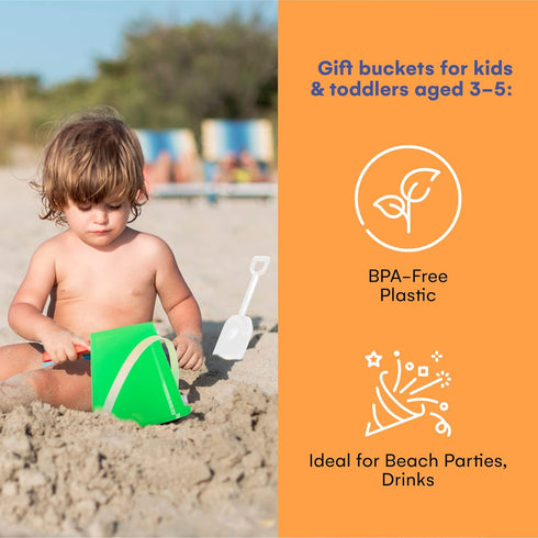 Top Race 6 Pack of 5 Beach Pails Sand Buckets and Shovels Toy | Pool and Swim Toys for Kids | Toddler Sandcastle Molds | Kids Sandbox Accesory Set...