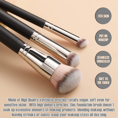 Foundation Contour Brush for Liquid Makeup, Kabuki Brushes, Under Eye Nose Contour Brush for Blending Liquid Cream Flawless Powder Cosmetics Buffi...