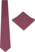 Mens Solid Linen Tie Set : Slim Necktie with Matching Pocket Square (Mauve)...