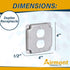 AP-12096, 4" Square Duplex Receptacle Electrical Box Cover, 1/2" Raised, Exposed Work, Galvanized Steel, Crushed Corners...