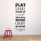 Vinyl Art Wall Decal - Play Share Clean Up Laugh Take Turns Imagine No Fighting Giggle - 45.5" x 16.5" - Cute Modern Decals for Kids Toddlers Home...
