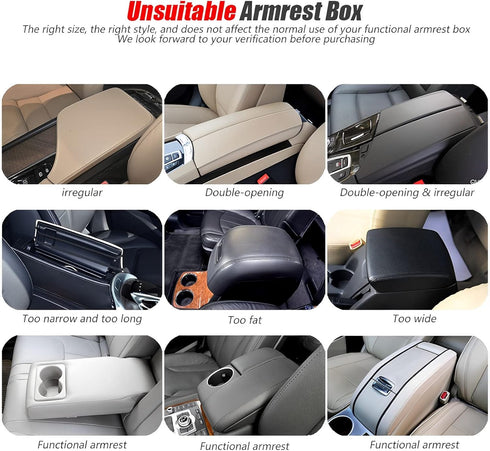 ESKONKE Car Center Console Cover PU Leather Auto Armrest Cover - Scratch Resistant/Wear-Resistant/Waterproof Universal Car Armrest Storage Box Int...