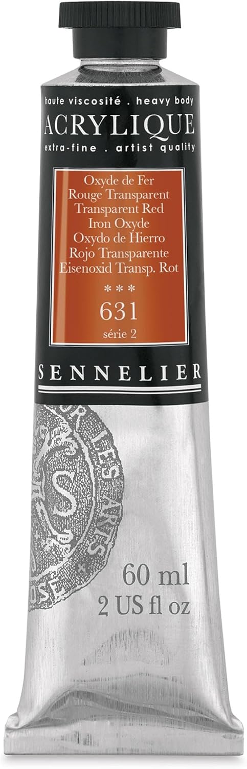 Sennelier Extra-Fine Artists' Acrylic, 60ml, Transparent Red Iron Oxide S2, 2.02 Fl Oz (Pack of 1)...
