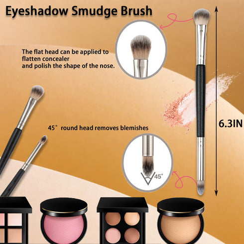 Makeup Brush Set Make up Brushes and Sponges Set Professional Blending Brush Foundation Brush Set Dual Ended Makeup Brush Kabuki Foundation Brush,...