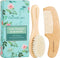 Baby Hair Bush and Comb Set -Nature Lotus Wood with Soft Goat Bristle and Pear Wood Comb for Newborns & Toddlers, Ideal for Cradle Cap...