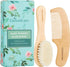 Baby Hair Bush and Comb Set -Nature Lotus Wood with Soft Goat Bristle and Pear Wood Comb for Newborns & Toddlers, Ideal for Cradle Cap...