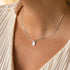 Initial K Silver Necklaces for Women Non Tarnish 925 Silver Plated Dainty Square Letter K Pendant Necklace 16.5”+2” Adjustable Waterproof Trendy N...