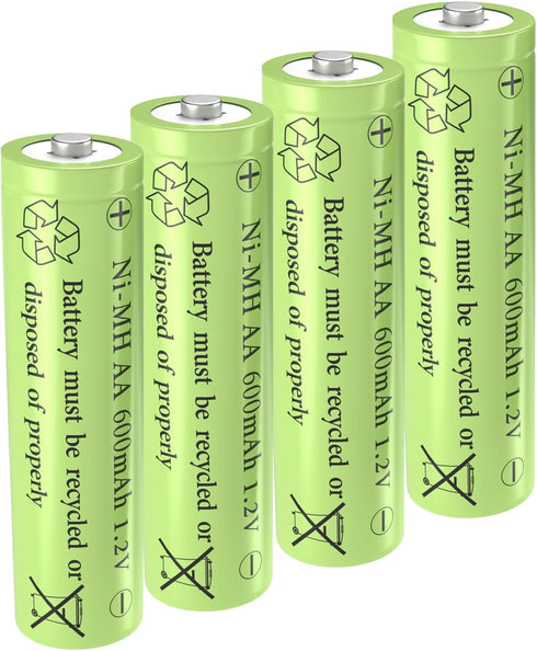 1.2V Ni-Mh AA 600mAh Rechargeable Batteries for Outdoor Solar Garden Lights (4 Pack)...